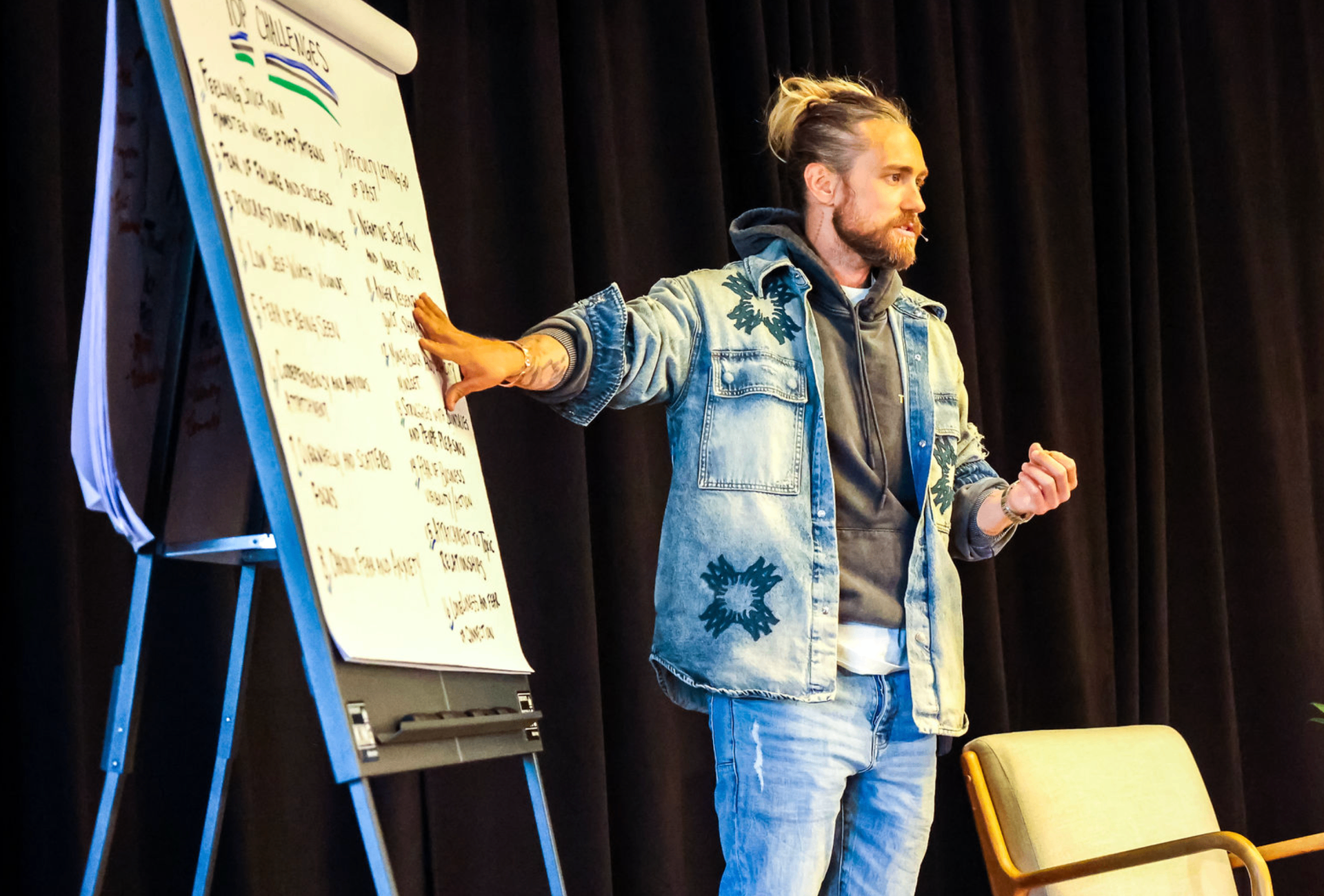 Aaron teaching on stage at The SHIFT Experience